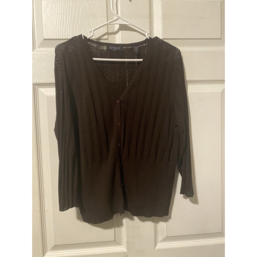 Vintage  Context  Brown 2 piece Sweater Set Cami Cardigan- Sz PL